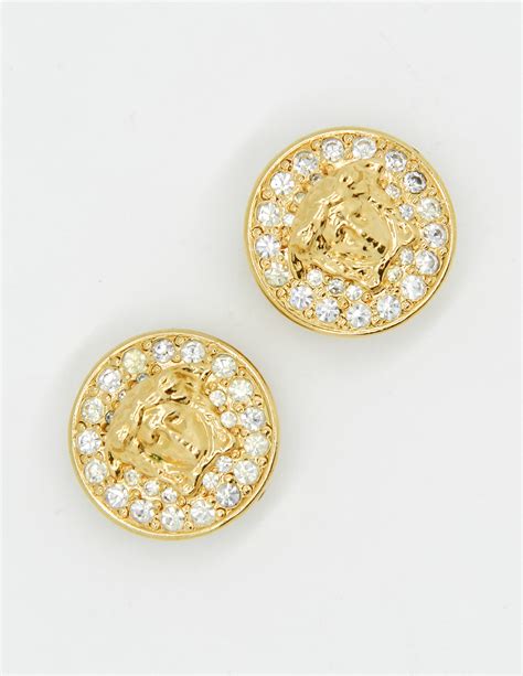 versace crystal earrings|vintage Versace earrings.